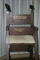 A seiðjallr, high seat used for the practice of seiðr